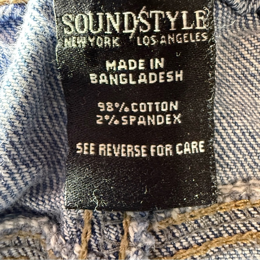 SoundStyle Blue Distressed Cut Off Denim Shorts - Picture 4 of 4